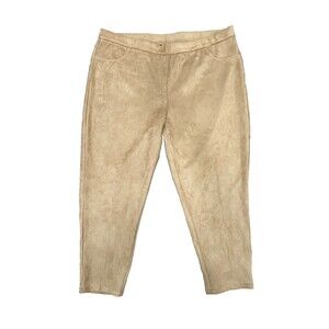 Ruby Rd. Women’s 3X Act Natural Pull On Elastic Stretch Waist Pants Camel/Tan